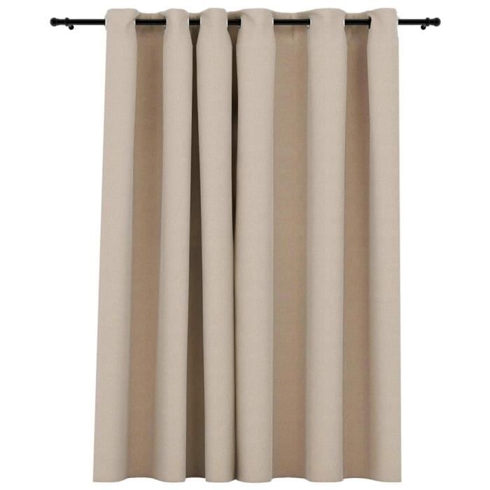 VidaXL Blackout Curtain Linen Look with Eyelets Beige 290x245 Cm