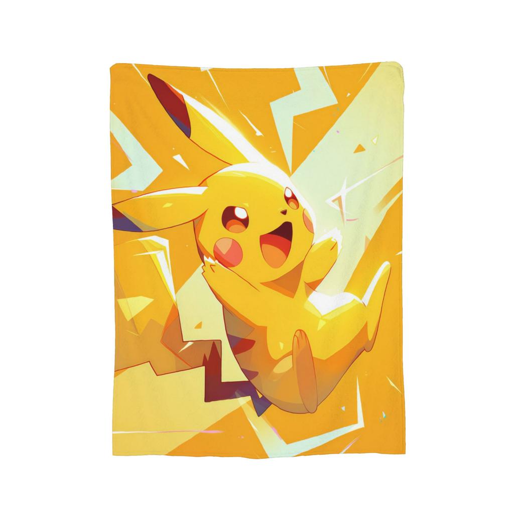 Pokemons Cartoon Pikachu Blankets Fleece Spring Autumn Portable Soft Throw Blankets for Sofa Couch Quilt
