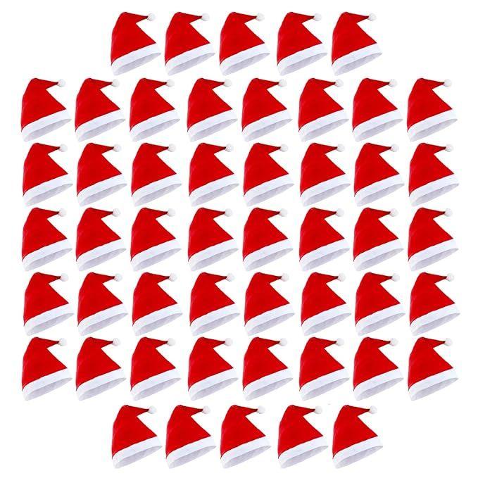 

Классический колпак Санты, Рождественский колпак унисекс для взрослых и детей, Удобная мягкая красно-белая шапка, Свободный размер, Украшения для праздничной вечеринки