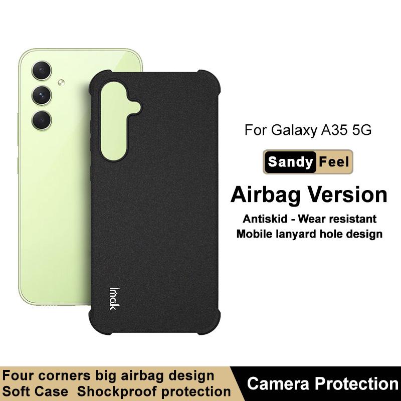 

IMAK For Samsung Galaxy A35 5G Matte TPU Case Anti-drop Airbag Phone Cover Black