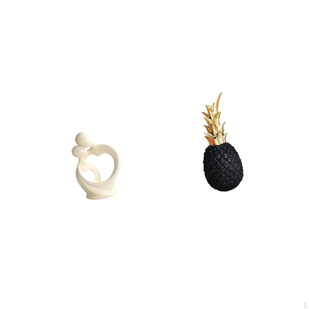 Artistic Resin Figurine Collection Featuring Couple And Pineapple Sculptures for Desk Cabinet Table