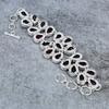 Mozambique Garnet Gemstone Handmade 925 Sterling Silver Bracelet 7-8" M-291