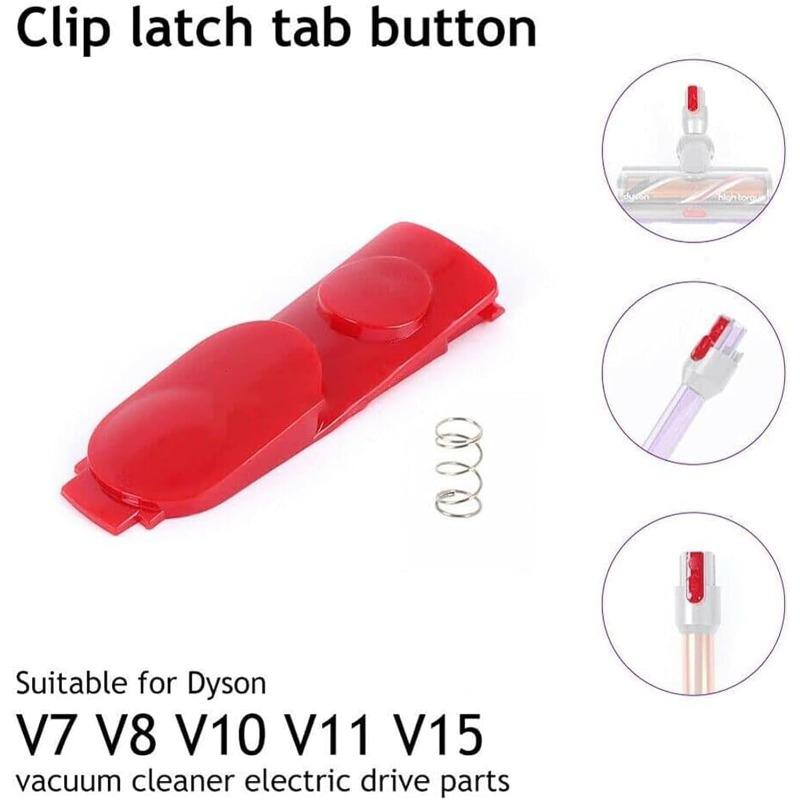 2Pcs Cleaner Head Clip Latch Tab Button, Replacement Parts for Dyson V7 V8 V10 V11 V15 Vacuum Cleaner, Wand Tube/Illumination Tool Button with Spring