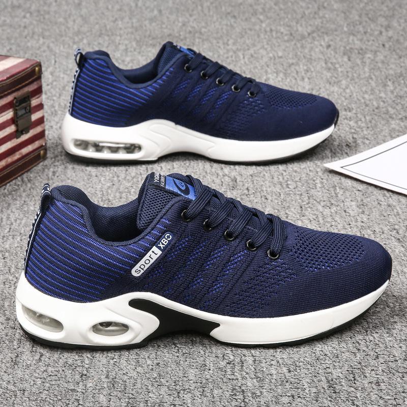 

Large size 48 foreign trade explosion flying woven air cushion sports shoes ultra-light running shoes summer breathable and non-smelly feet mesh me 48 синий