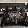 3Pcs Lion Bedding Set 3D Printed Single Queen Size Duvet Cover Set For Kids Adult Bedroom Home Decor Machine-Washable