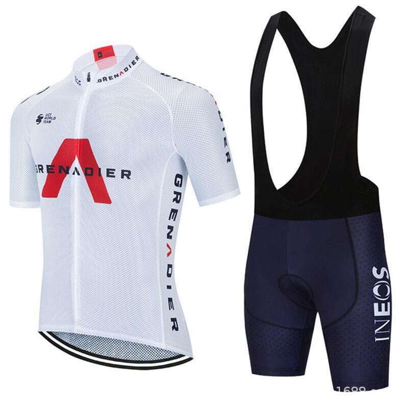 Mens Cycling Jersey Bib Shorts Set Quick-Dry Breathable Bike Apparel Road Mountain Outdoor Riding