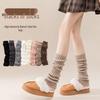 Women's Autumn/Winter Thick Velvet Knitted Socks - Japanese Lolita Style, Solid Color Calf-Length