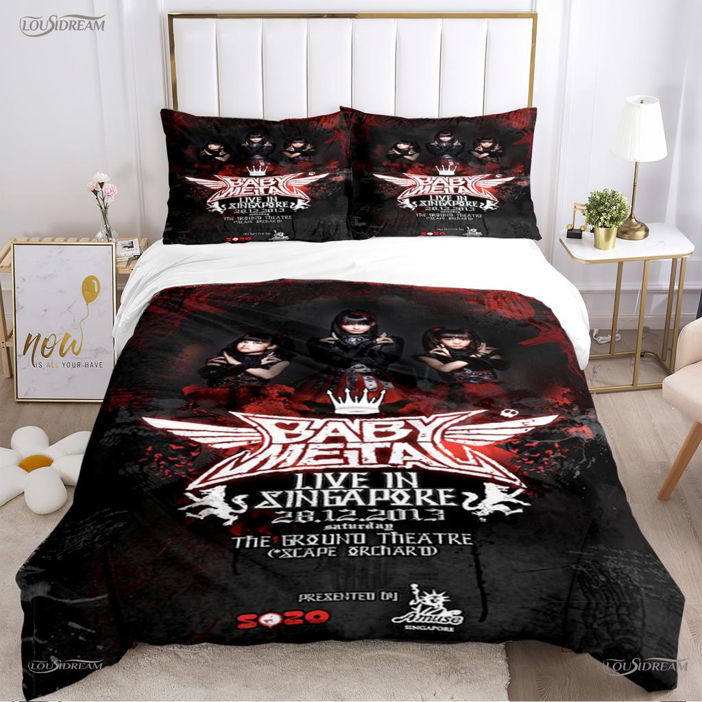 Babymetal kombination Hela säsongen Påslakan Täcke Sängkläder Set Mjukt Täckesöverdrag och Örngott Enkel/Dubbel/Queen/King