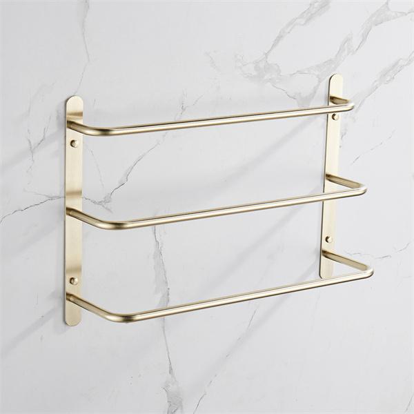 Drei gestaffelte Schichten Handtuchhalter Bars Handtuchhalter Badezimmer Zubehör Set 304 Edelstahl Golden