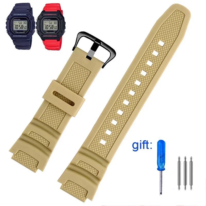 Watch Band accessories are suitable for Casio Watch W-218h / F-108 AE1200 / 1000 / 1300 resin silicone watch straps 18mm