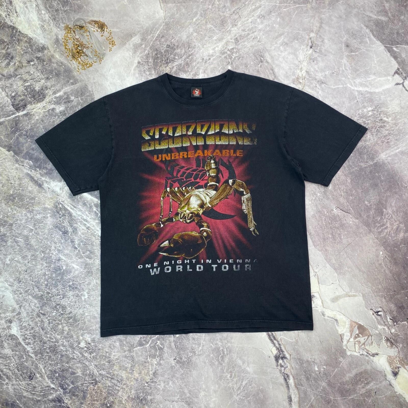 Vintage Scorpions T shirt Hard Rock Band Unbreakable Album Shirt Graphic Tee 4XL