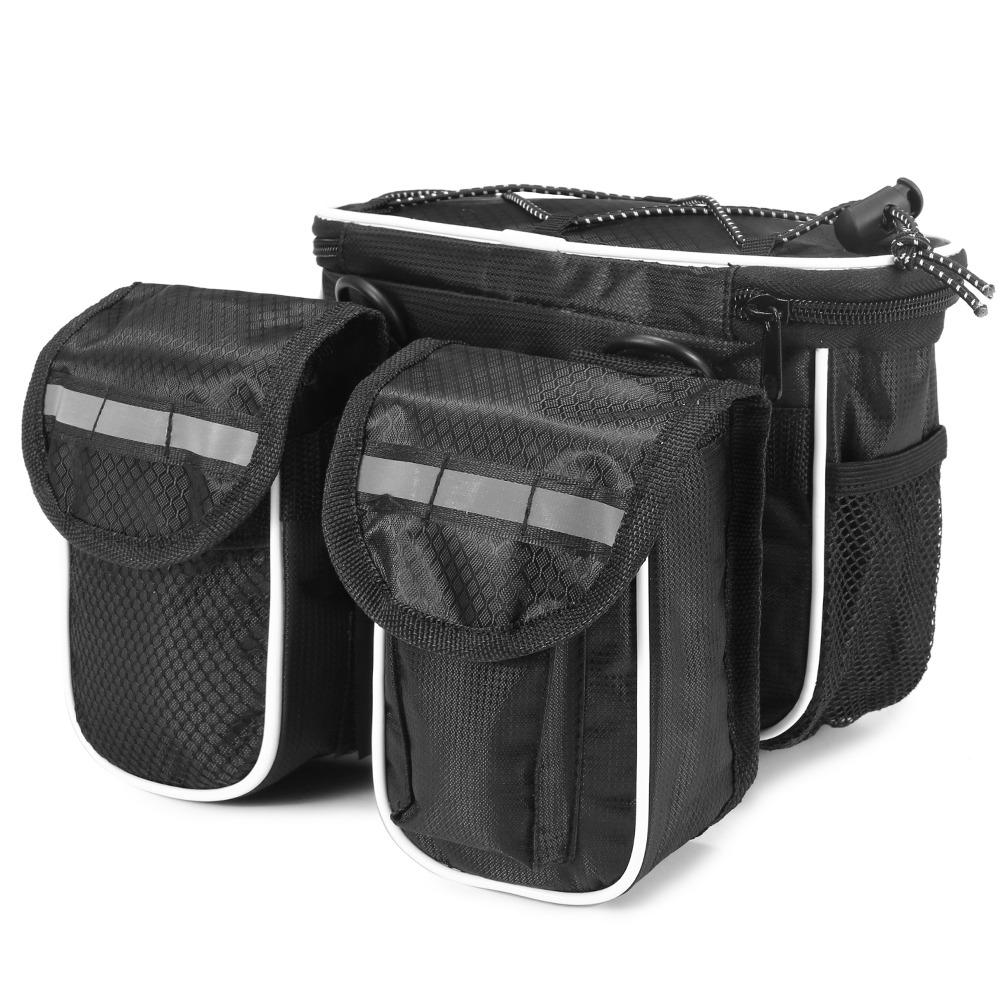 Large Capacity Bicycle Front Frame Bag with Rain Cover Bike Pannier Bag Cycling Frame Pack  Cycling