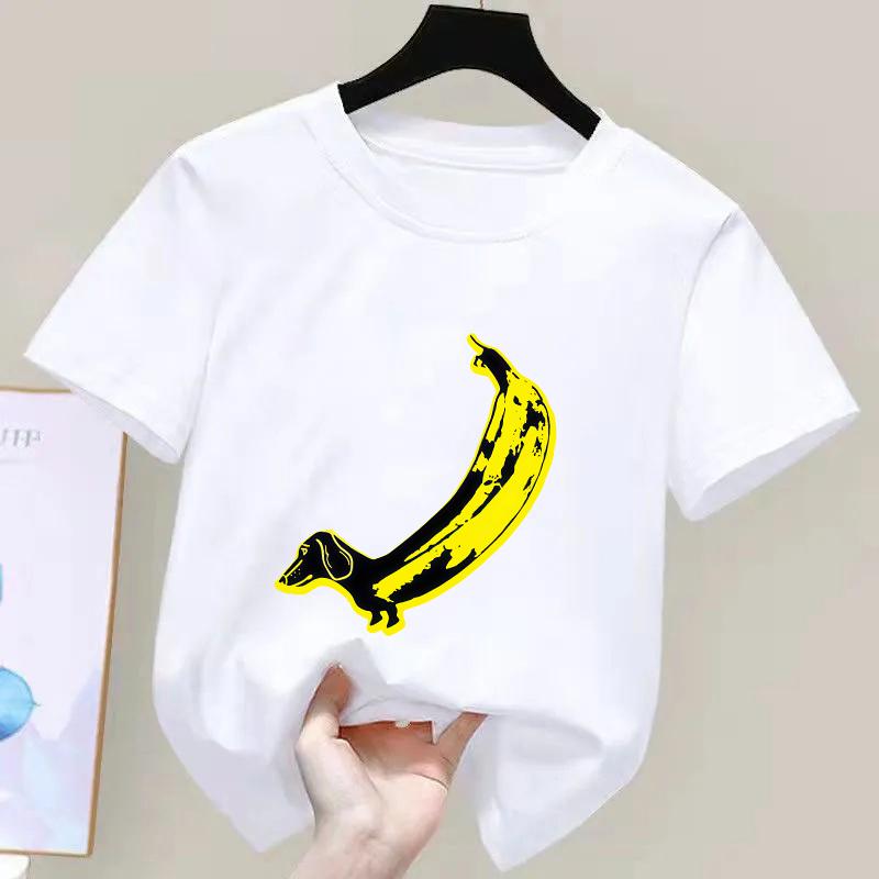 Dachshund Teckel Funny Cute Dog Animal TShirt Kid Girls Short Sleeve Summer Fashion Tshirt Casual Fashion Tee Shirt ONeck Tops