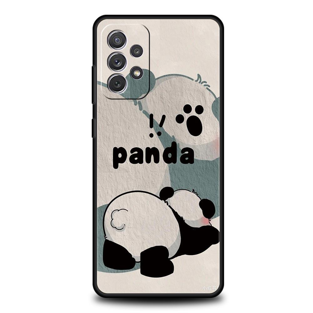 Baby Panda Phone Case for Samsung Galaxy A55 A35 A17 A07 A15 A13 A25 A51 A71 A72 A73 A32 A52 A52S A41 5G Soft TPU Shell Fundas