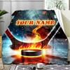 1PC Custom Name Hockey Stick" outdooor Flannel blankets Patterns Throw Blanket All-Season Soft Gift for Couch, Bed, Camping gifts