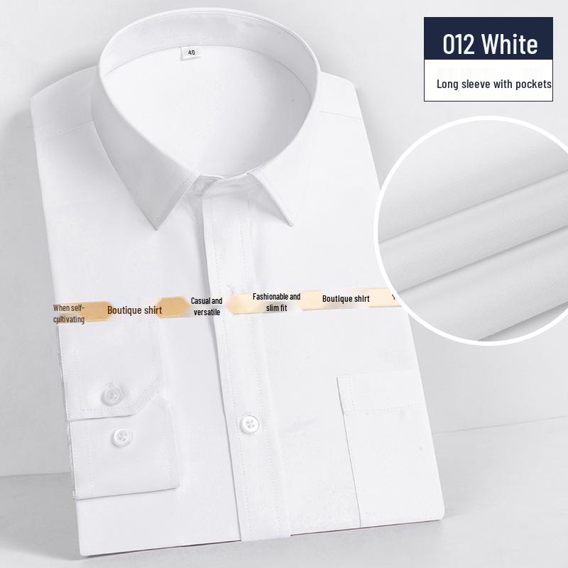 

Мужская рубашка в корейском стиле, не требующая глажки - Черный/Белый, С длинным/коротким рукавом, Плотная, Непрозрачная 3XL/42