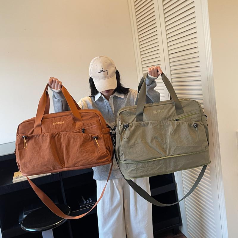 Unisex Gym Travel Duffle Bag with Separate Wet Dry Compartments - Large Capacity Casual Bag for Short Trips