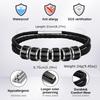 Customized Baeded Bracelets for Men Boys,3-Layers Leather Bracelet with Stainless Steel Tube,Jeweley Gift for Dad Husband