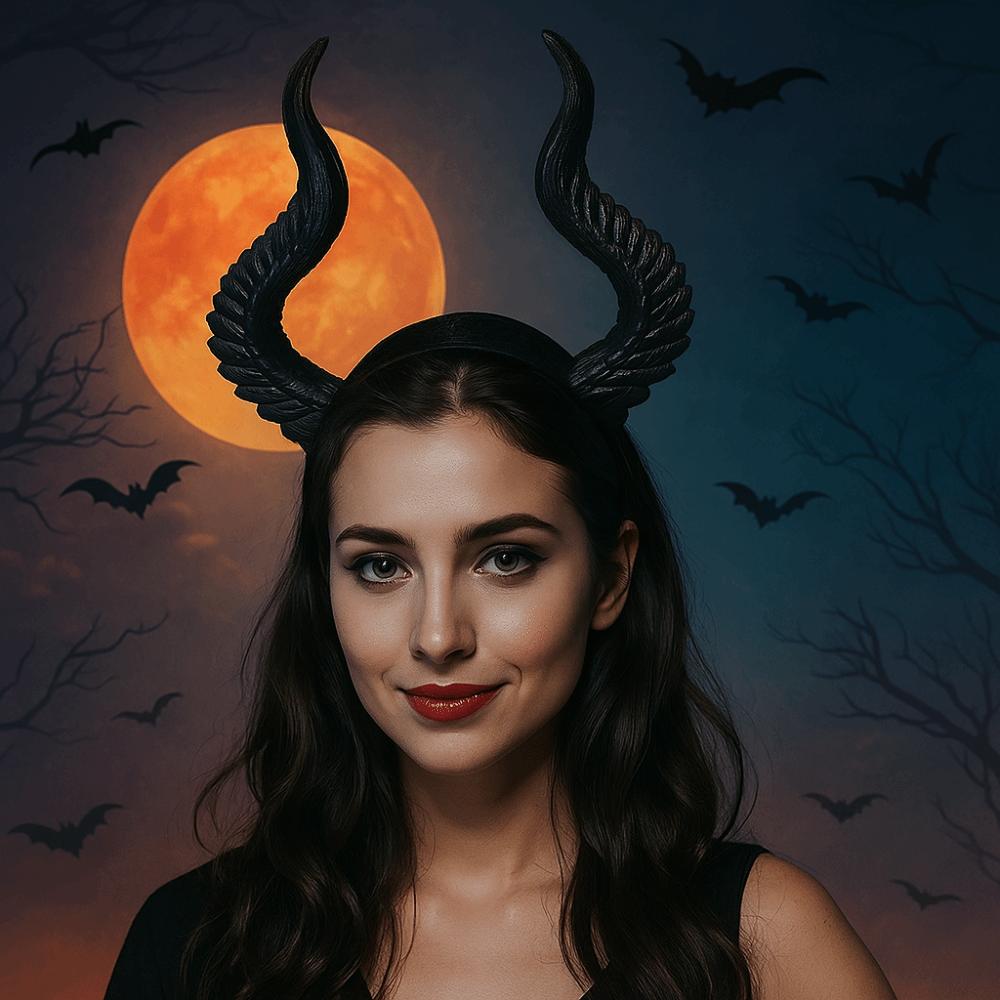 Dark Series Cosplay Hairband Ox Horn Halloween Hair Hoop Cool Halloween Horns Headband  Lady