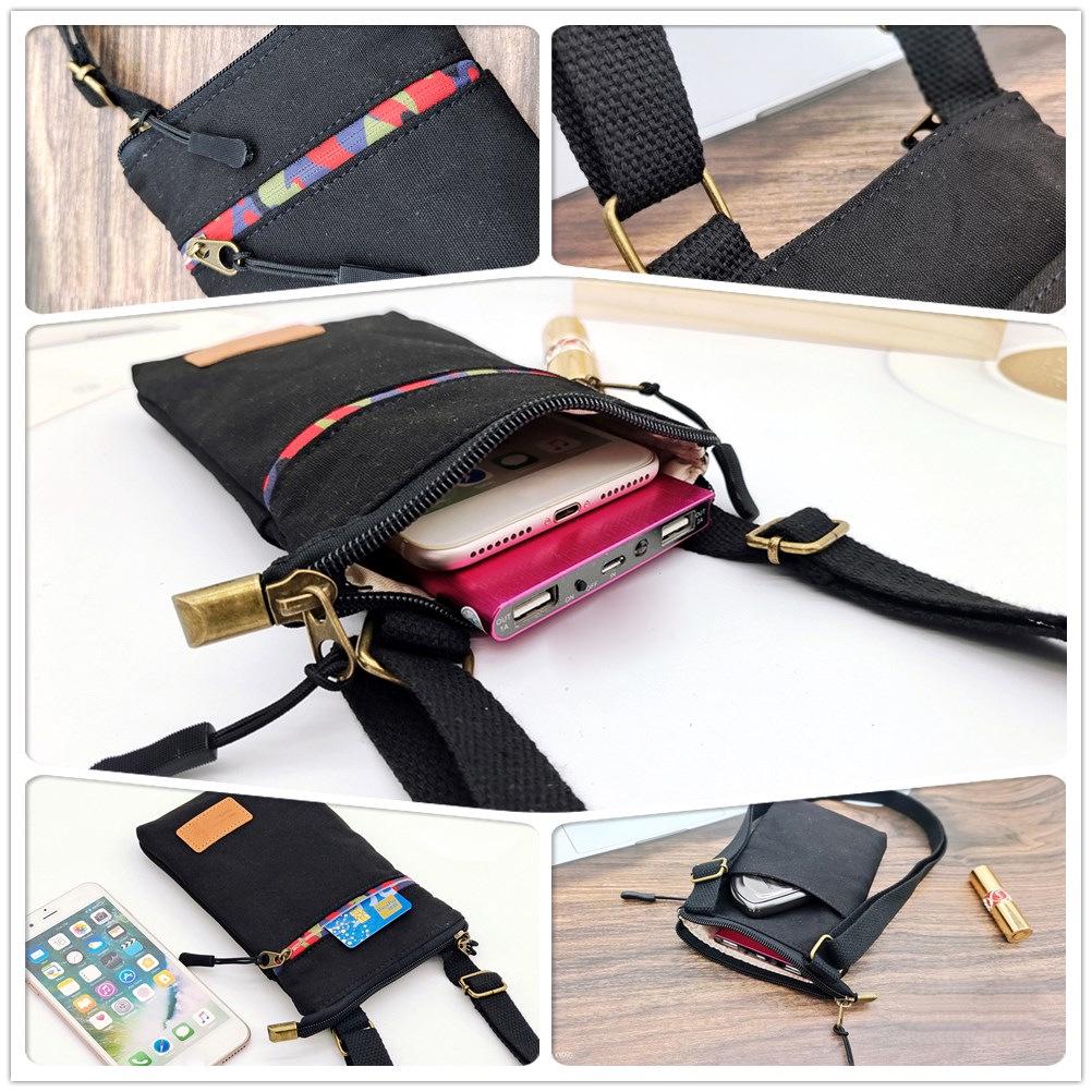 2025 Canvas Crossbody Bag: Simple Vertical Phone, Coin Purse, Versatile Single Shoulder Bag