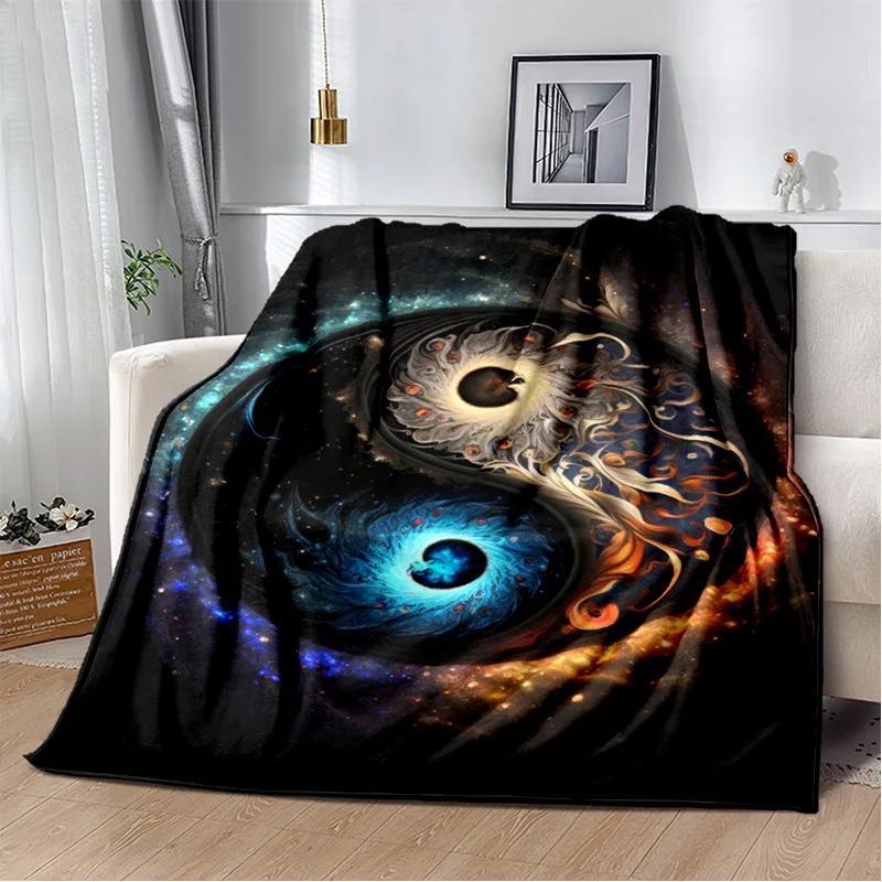 3D Naturalize Yin and Yang Chinese Tai Chi Blanket,Soft Throw Blanket for Home Bedroom Bed Sofa Travel Office Cover Blanket Kids