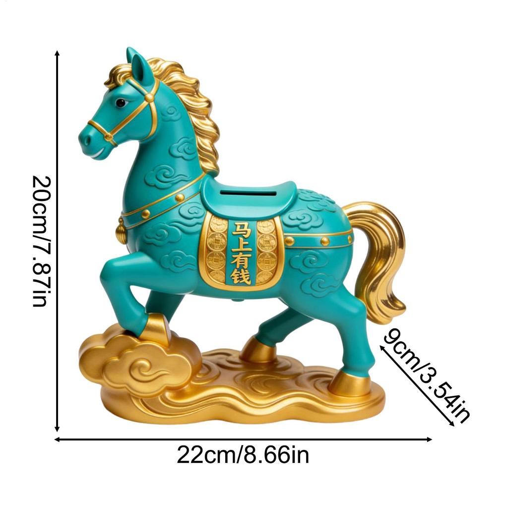 Kids Money Bank Horse Resin Cute Collectible Figurines Saving Money Box Chinese Decor For Home Office Apartment Dorm Holiday