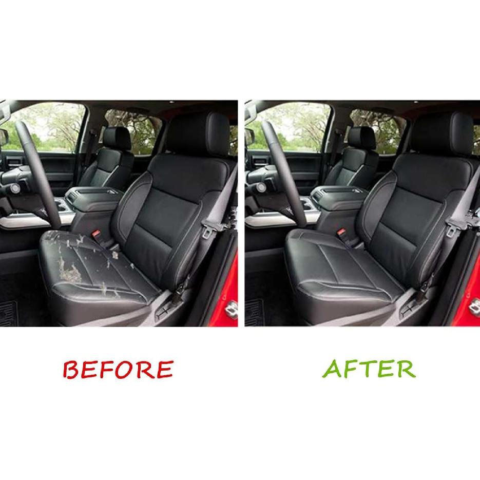 SecosAutoparts Driver Or Passenger Bottom Non-Perforated Leather Seat Cover Black Compatible With Chevy Silverado 1500 2500HD 3500HD Compatible With