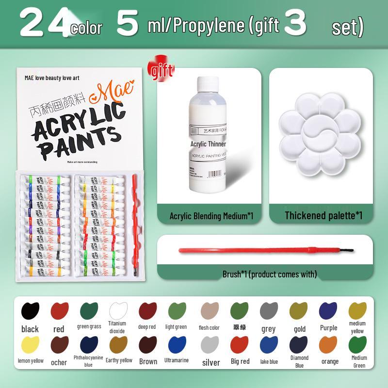 Waterproof Acrylic Paint Set - Fade-Resistant and Washable for Kids' Graffiti and Textile Art