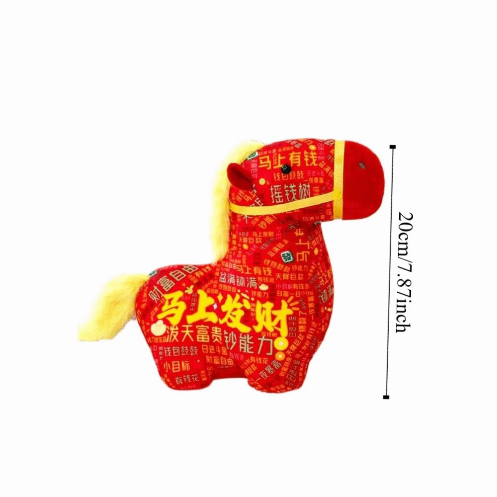 Funny Plush Horse Mascot Dolls 20cm Zodiac Pony Figurine Toy Chinese New Year Doll  Birthday Gift