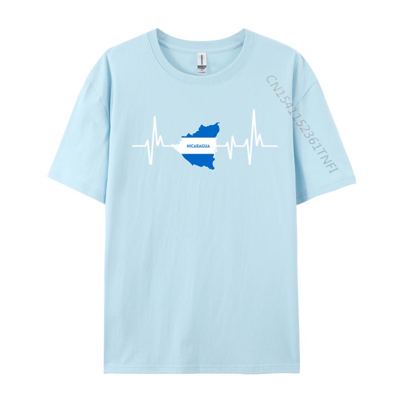 Heartbeat Design Nicaraguan Flag Nicaragua Family T Shirt Summer 2024 New Fashion Cotton Tops Shirt Printed Tshirts For Unisex