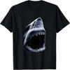 Great Shark Face Graphic Ocean Bite Lover Giant White Fish T-Shirt