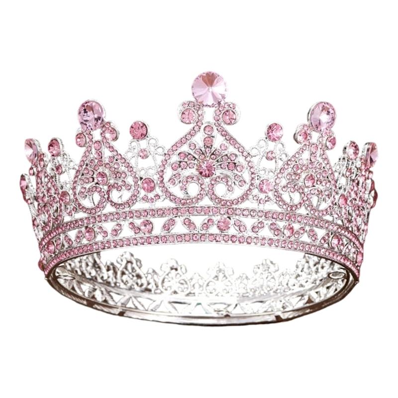 HX6F Sparkling Crystal Bridal Tiaras For Wedding Baroque Headpiece Crowns Hairband Comfortable for Women Girl Costume Props