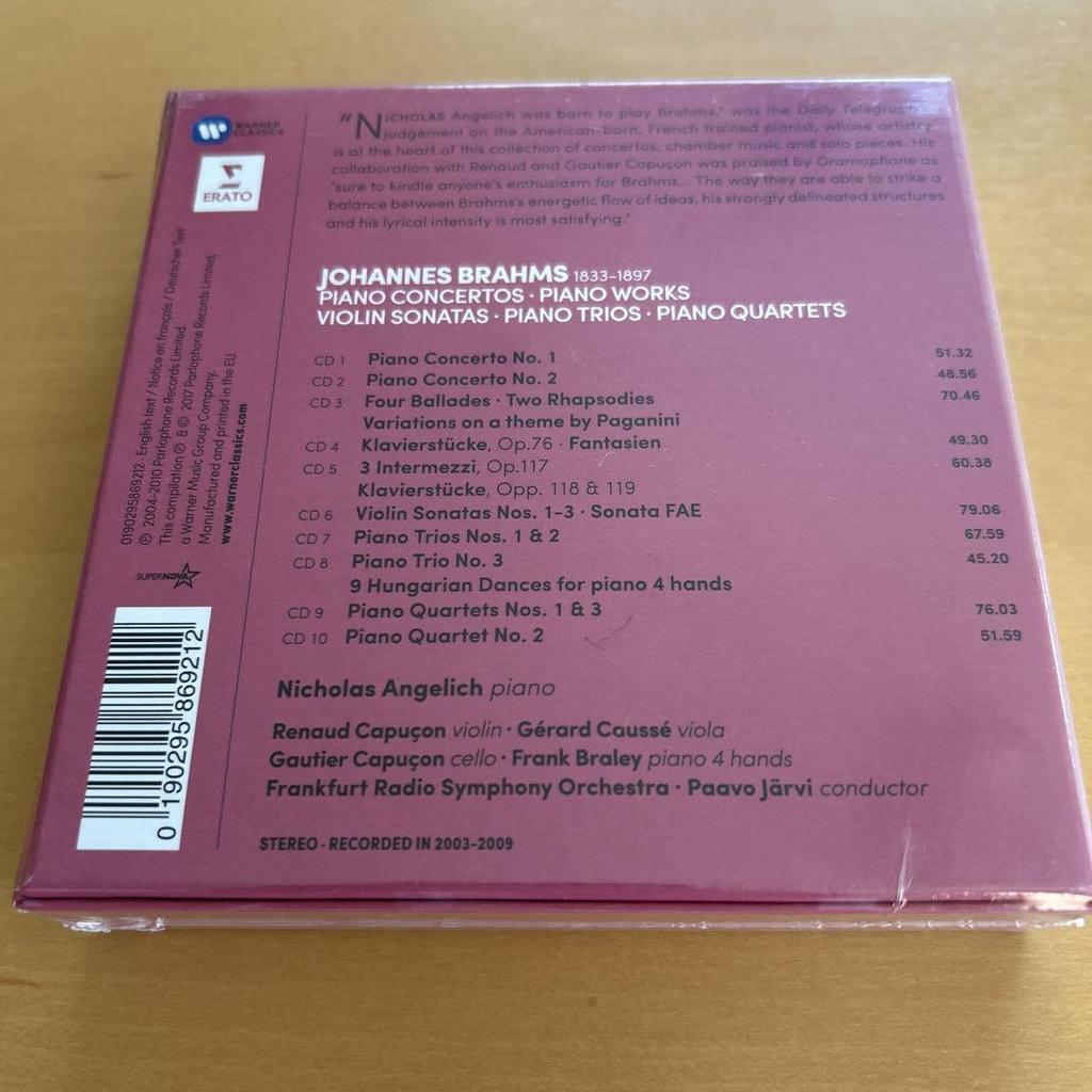 [USED] Out of print 10CD box set: Nicholas Angelich Brahms Piano Works Limited Edition