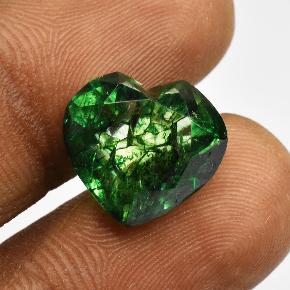 Natural Green Emerald Loose Gemstone 8.10 ct Heart Cut Colombian for Jewelry Making and Crafts