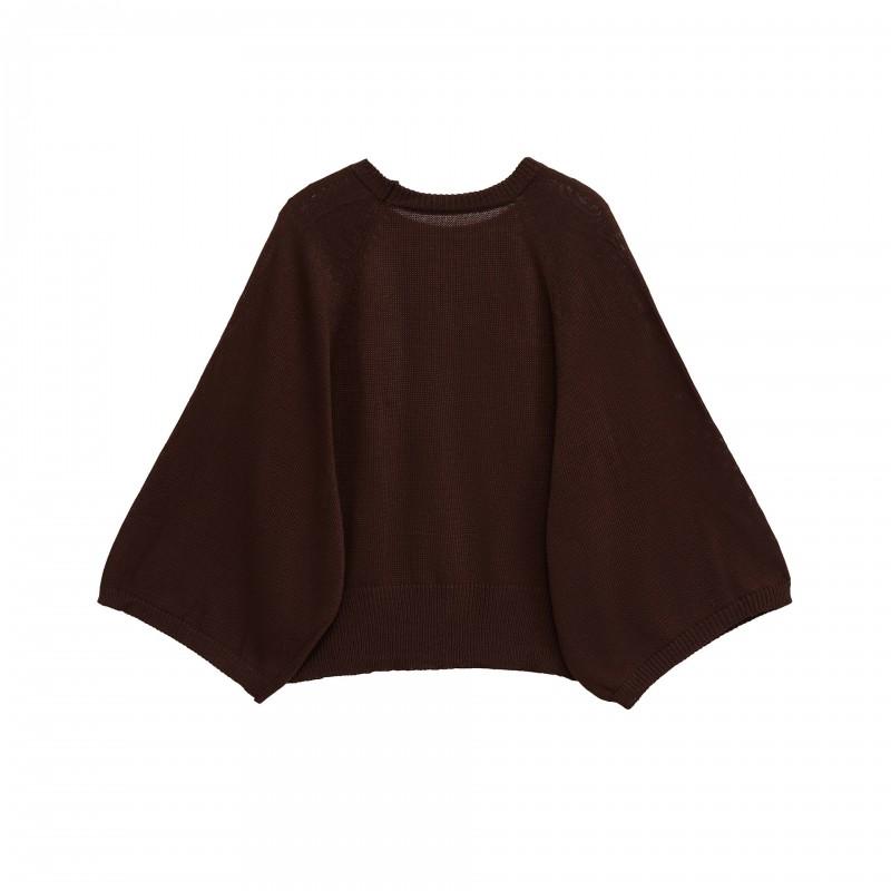 Womens Oversized Knit Sweater Loose Fit Round Neck Batwing Sleeve Solid Color Casual Pullover Top