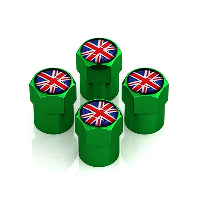 4Pcs/Set Car Tire Valve Caps Wheel Valve Cap Auto Tyre Air Valve Stem Caps Dust Cover for F1 UK Flag Car Vehicles Styling