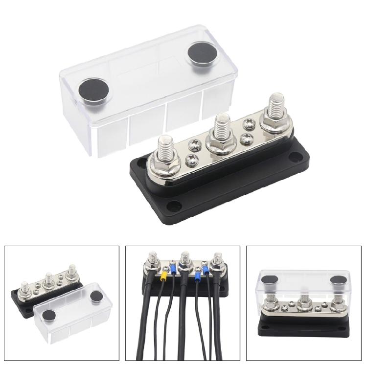 Battery Power Distribution Block Bus Bar Positive Negative 3x5/16" 300A Terminal