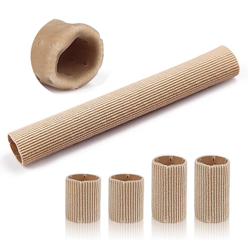 Protège-orteils en gel de fibres perforées Doux Respirant Protège-doigts Talons hauts Anti-usure Couvre-cors Peut être coupé et frit