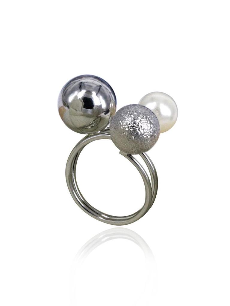 European & American Adjustable Gold Brass Ring - Women's Spring Collection, Color-Preserving Gold Bean Design