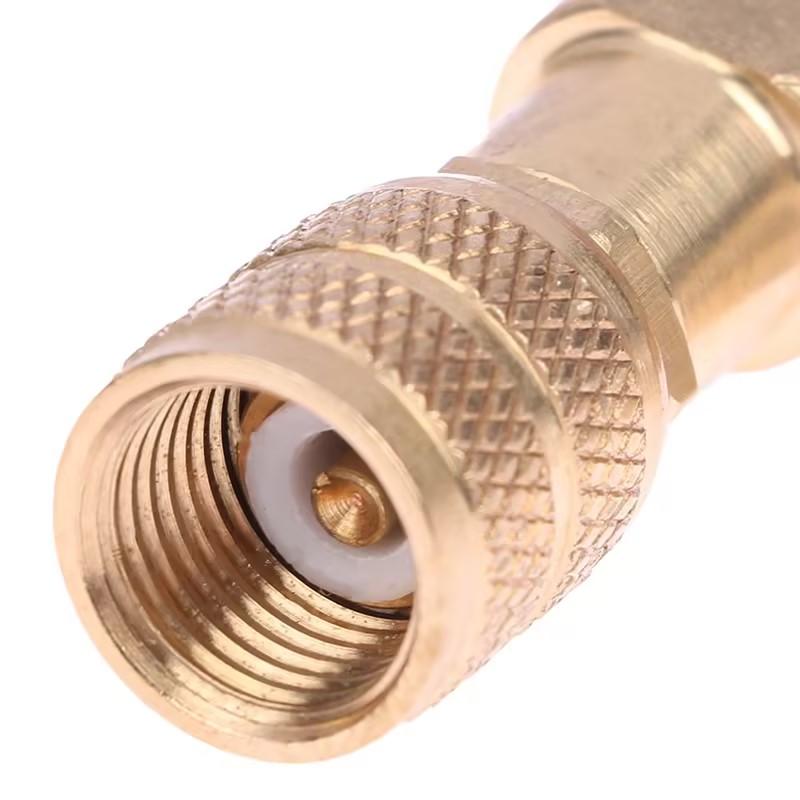 1 buc Adaptor pentru aer condiționat de încărcare pentru refrigerare pentru R410A R22 1/4 "furtun pentru supapă de lichid de siguranță pentru lichid R22, adaptor de cupru de mână