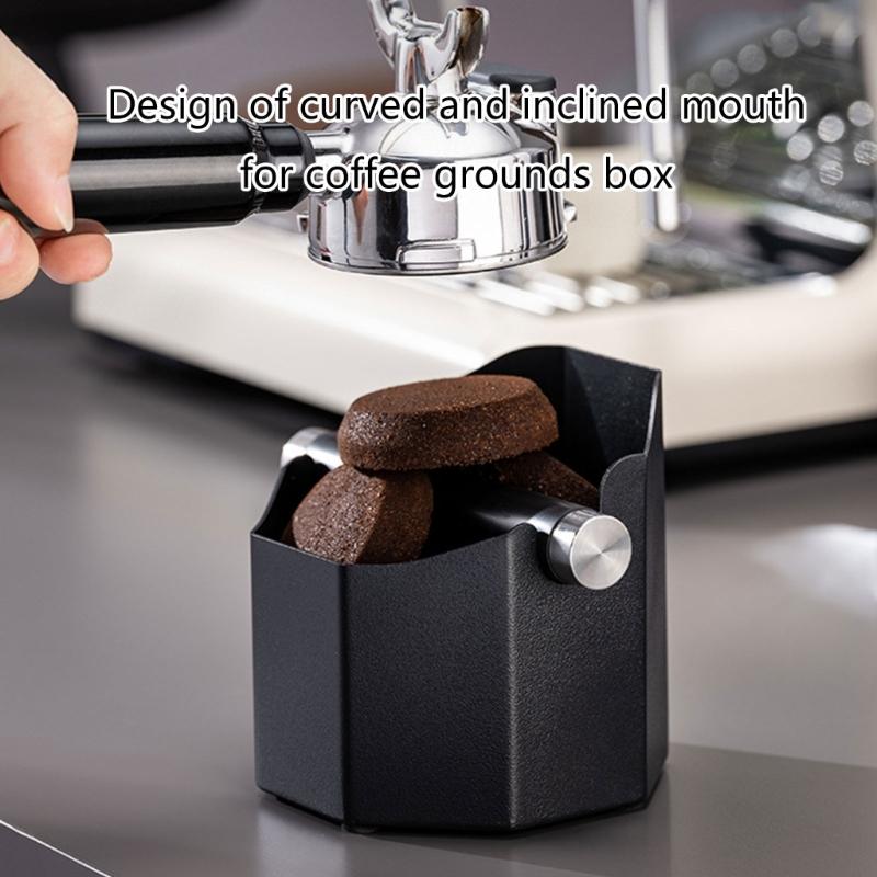 Small Coffee Grounds Box Stainless Steel Espresso Dump Bin Coffee Knock Box Coffee Waste Box Coffee Accessories