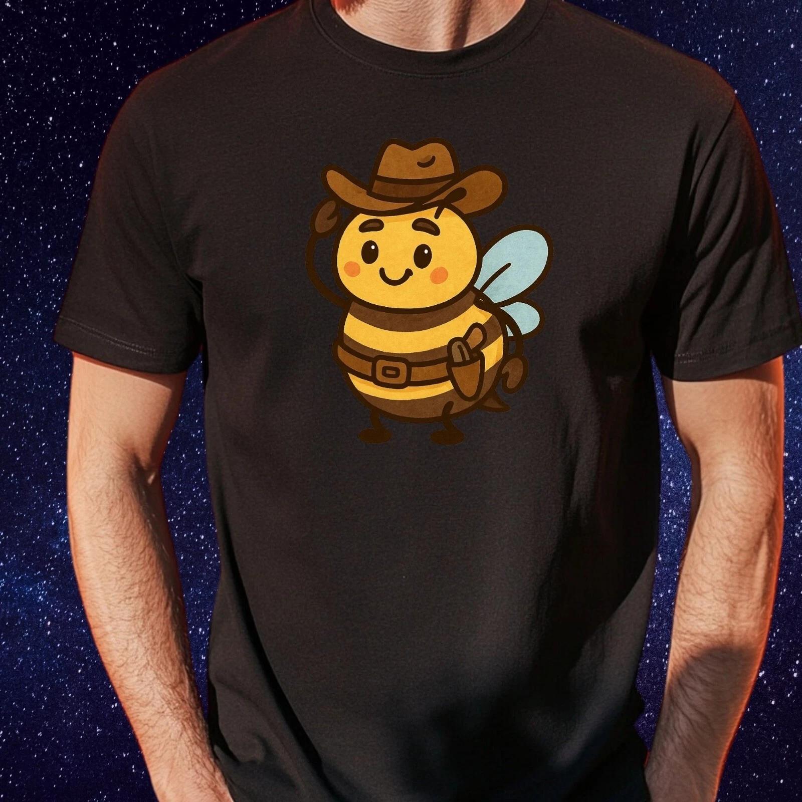 T-Shirt Herren Cowboy Biene Motiv Baumwolle Größe S bis 5XL XXXXL
