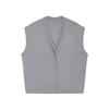 LESS 2025 Summer Sleeveless V-Neck Wool Cardigan Vest