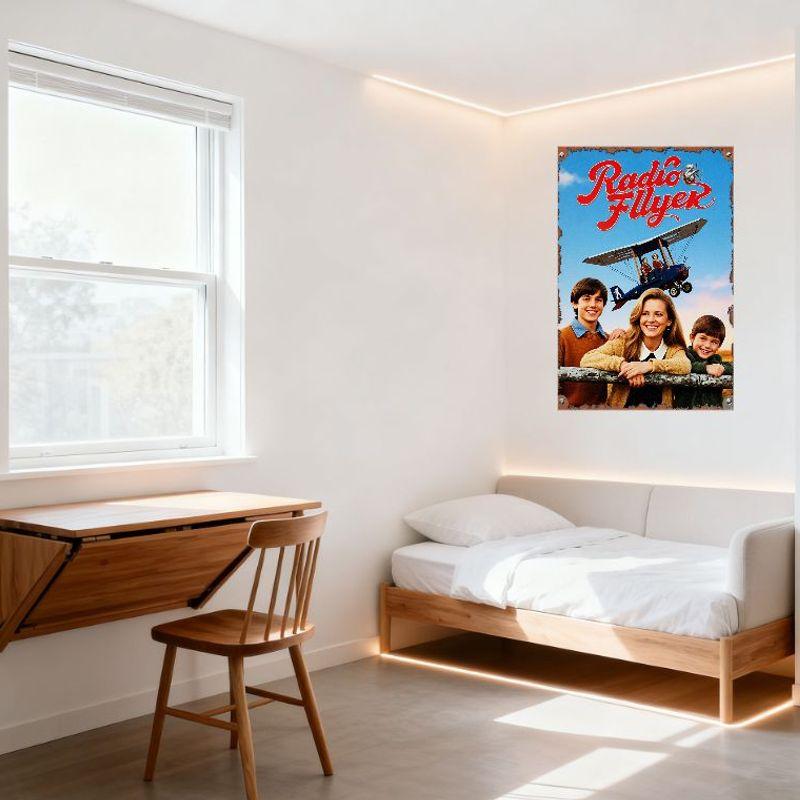Radio Flyer Movie Poster Metal Tin Sign Vintage Rusty Frame Gradient Sky Retro Wall Decor for Home Club Cafe Bar Man Cave