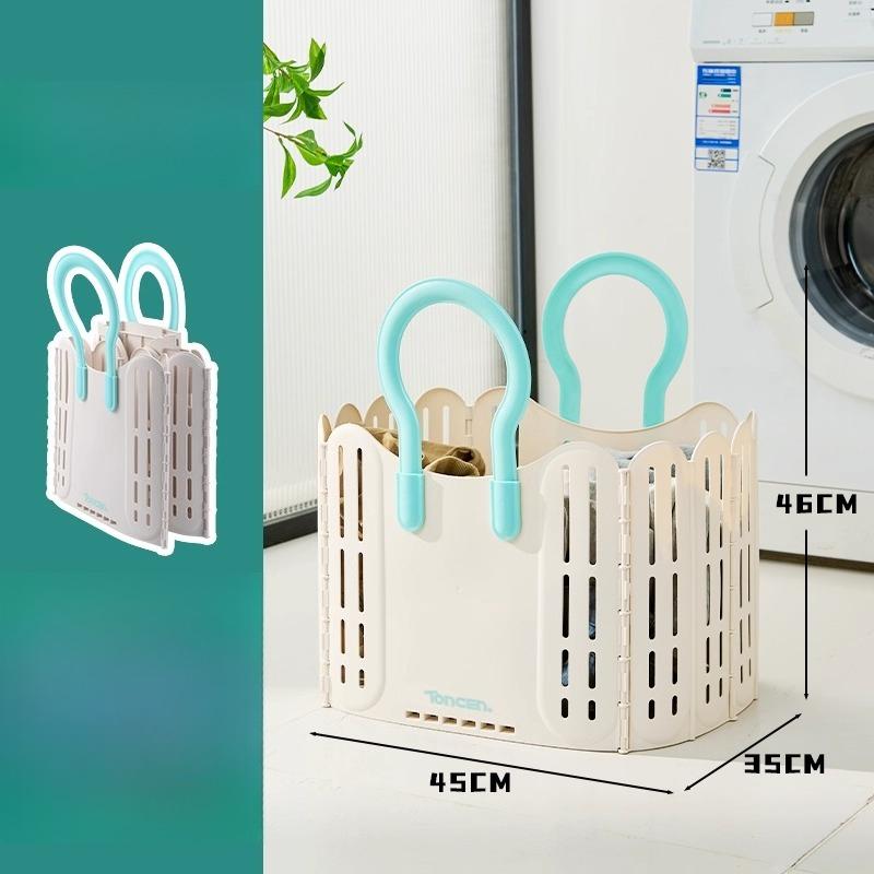 Cestas de Lavanderia Dobráveis de Plástico Rígido com Alças Portátil Banheiro Grande Capacidade Rede Cesto Organizador para Roupas Sujas Nórdico Moderno