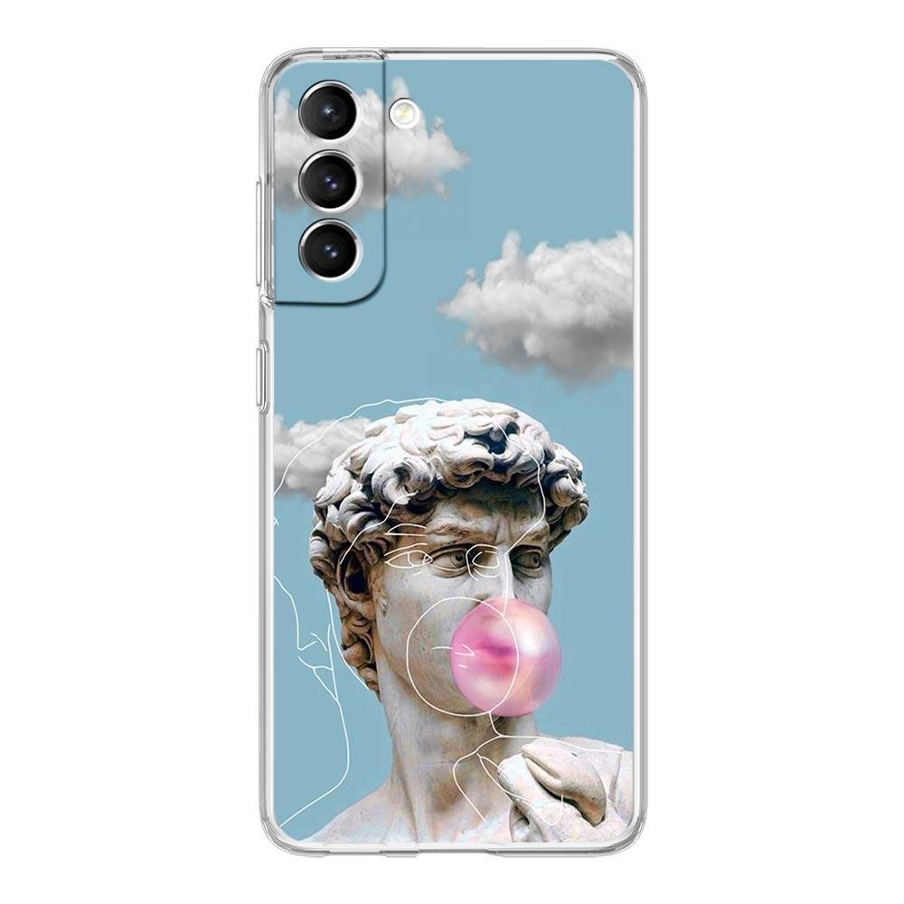 

Чехол для телефона Samsung Galaxy S24 Plus S23 S22 S21 S20 FE Ultra 5G S10 S10E S9 Мягкий прозрачный чехол Art Aesthetic David Mona Lisa Samsung S21Plus