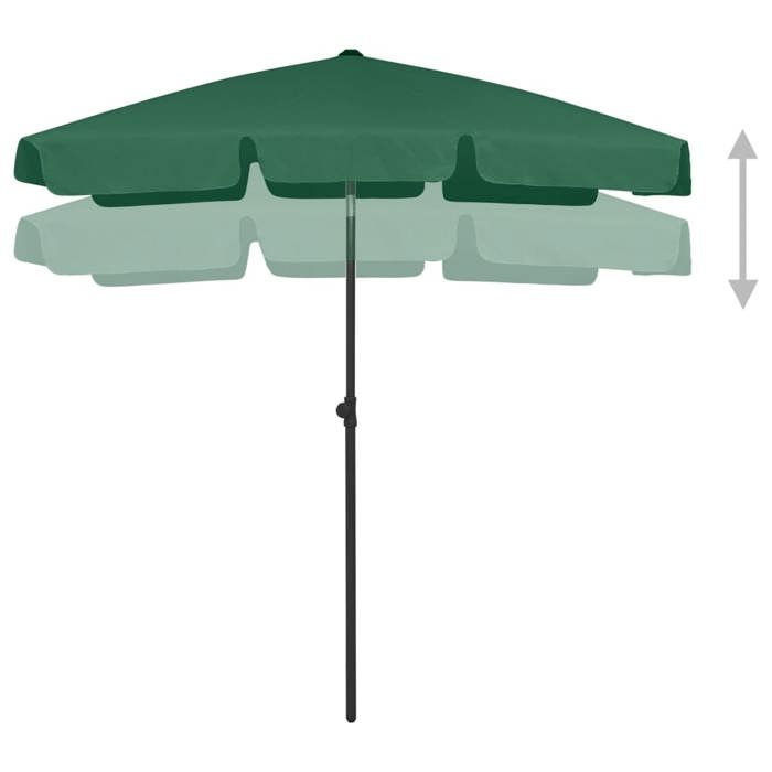 VidaXL Beach Umbrella Sun Shelter Garden Parasol Patio Parasol Terrace Outdoor Anti-UV Anti-fading Green 314720