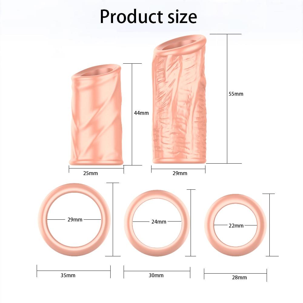 5 adet sünnet derisi düzeltme Penis kollu iki boyut gecikme boşalma vida şekli Penis halkası horoz halkası
