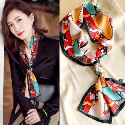 Simulated Silk Scarf, Seasonal Small Scarf, Headband, Long Streamer, Women'S Versatile Tied Scarf