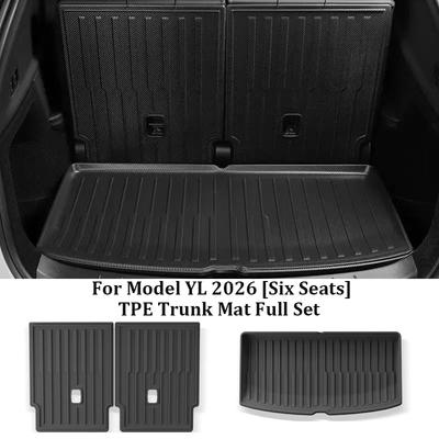 Car Trunk Mat For Tesla Model YL 2025 2026 TPE Seat Backrest Anti-Kick Mats All-Weather Trunk Carpet Cargo Liner Car Accessories